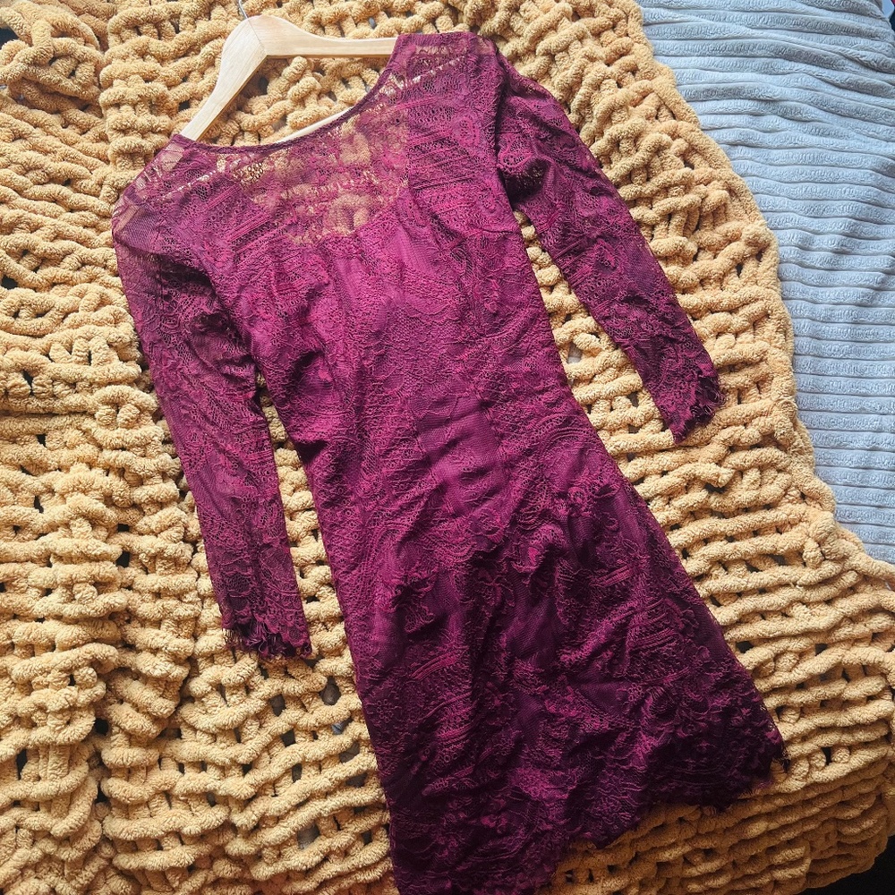 BB Dakota Burgundy Lace Dress | Size 4